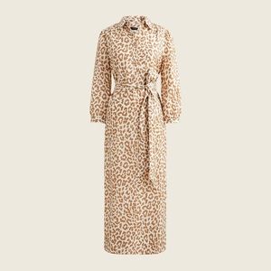 NWT J.Crew Tie Waist Shirtdress in Bold Leopard